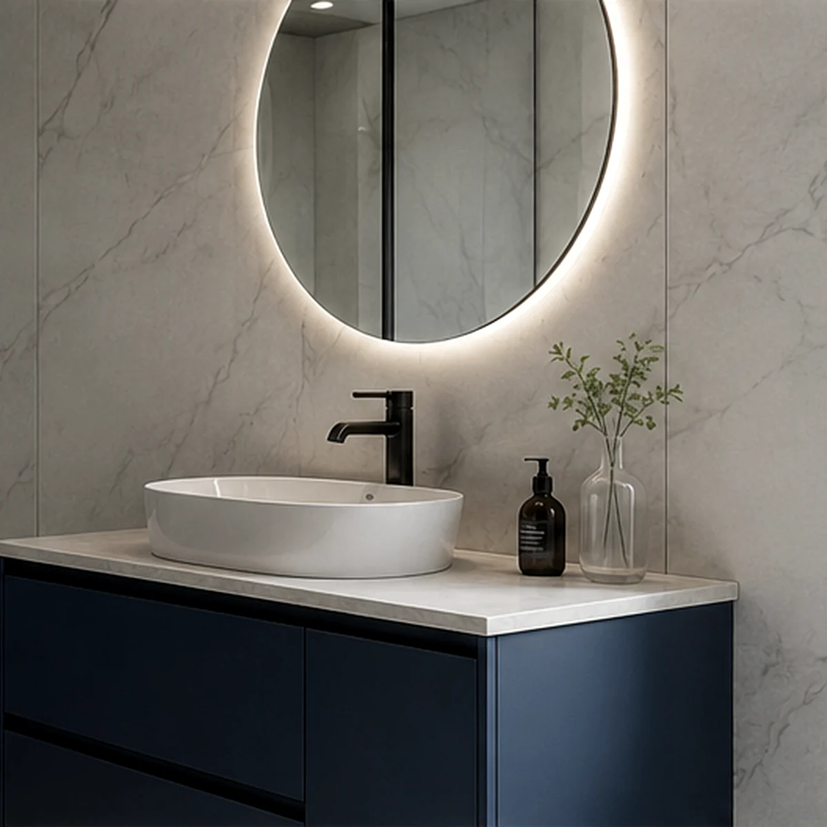 GROHE hand shower and bathroom accessories in modern shower