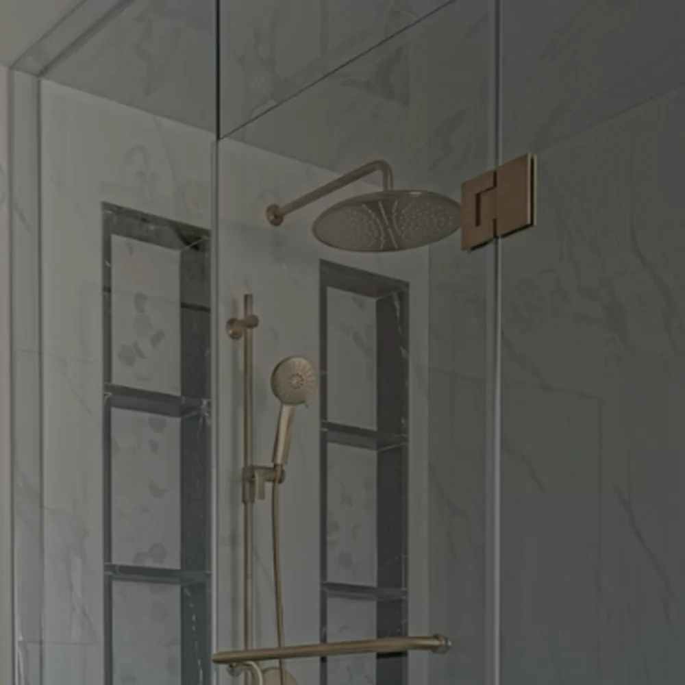 GROHE chrome Muslim shower trigger spray mounted on bathroom wall next to toilet